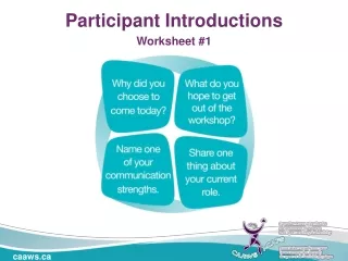 Participant Introductions Worksheet #1