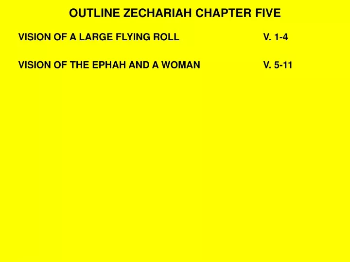 outline zechariah chapter five