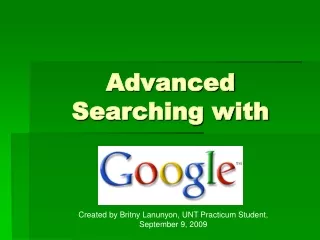 Advanced Searching with
