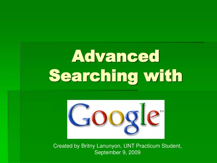 advanced searching with