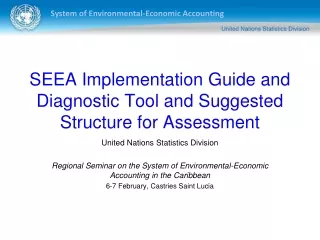 SEEA Implementation Guide and Diagnostic Tool and Suggested Structure for Assessment