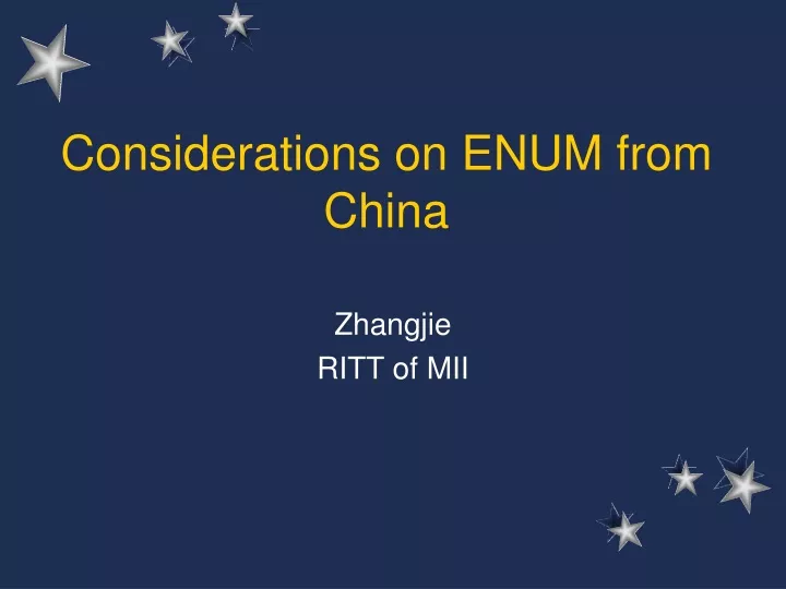 considerations on enum from china