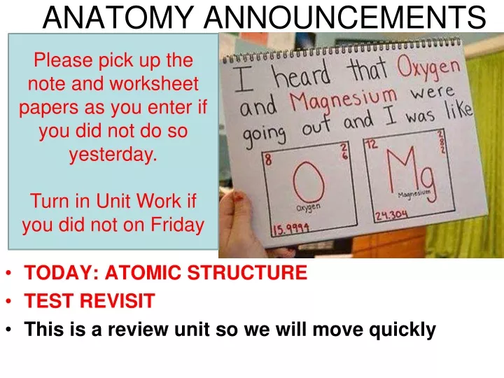 anatomy announcements