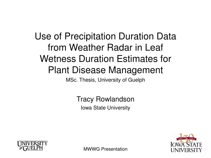 use of precipitation duration data from weather