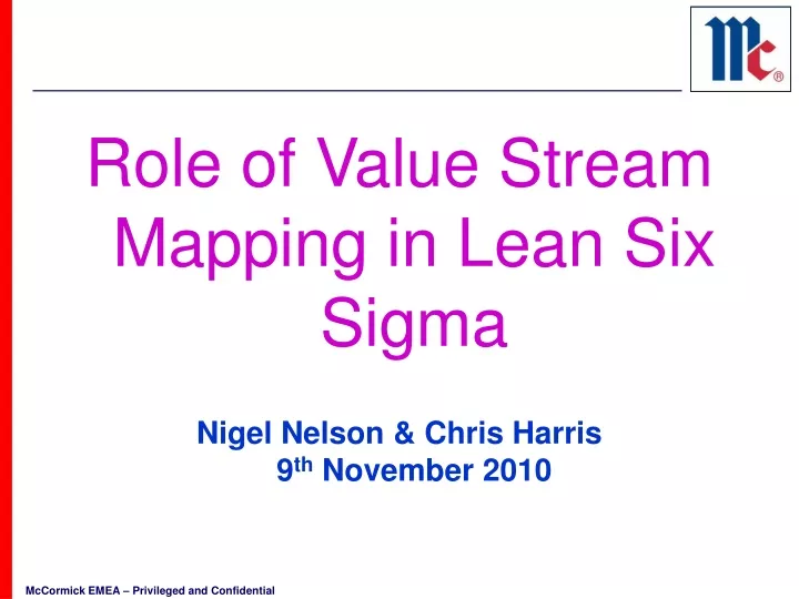 role of value stream mapping in lean six sigma