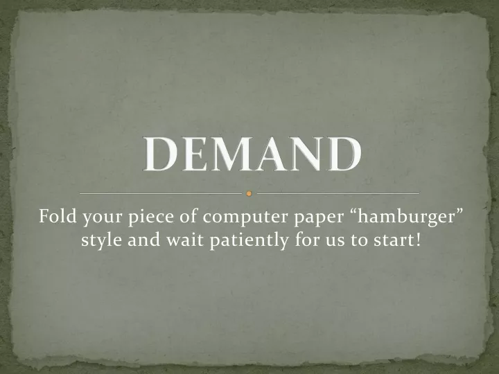 demand