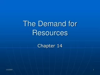 The Demand for Resources