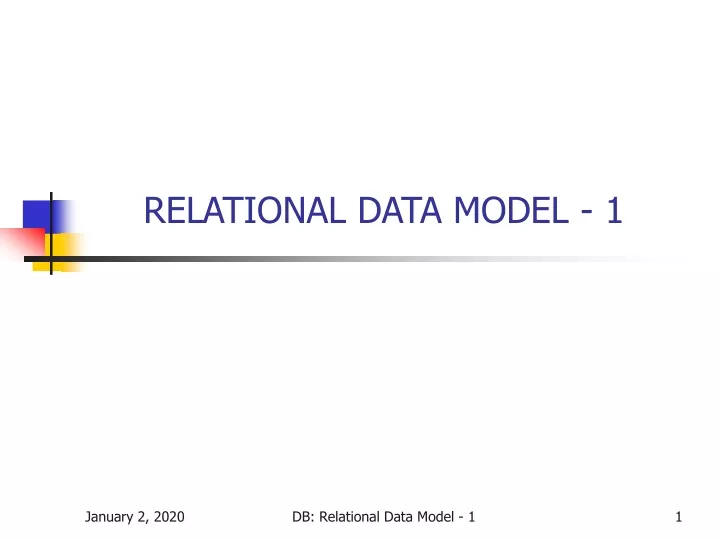 relational data model 1