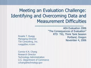 Meeting an Evaluation Challenge: Identifying and Overcoming Data and Measurement Difficulties