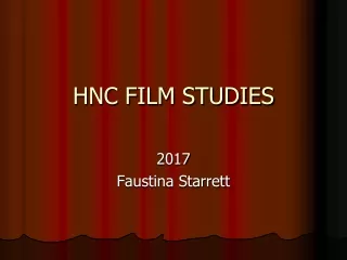 HNC FILM STUDIES