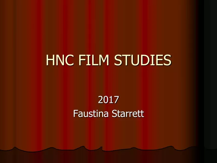 hnc film studies
