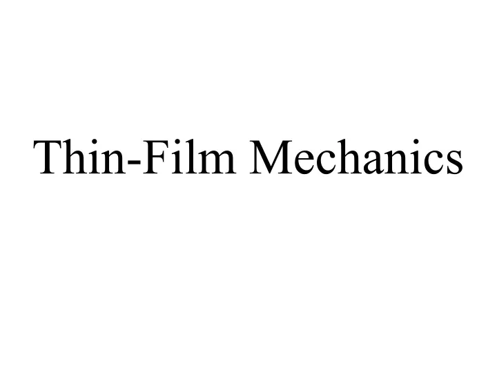 thin film mechanics