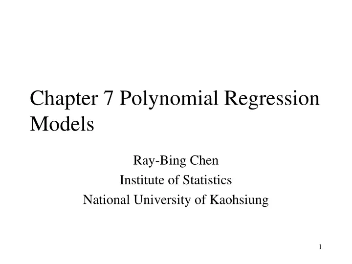 chapter 7 polynomial regression models