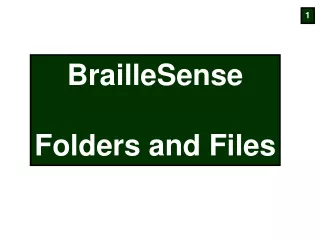 BrailleSense Folders and Files