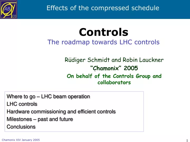 controls the roadmap towards lhc controls