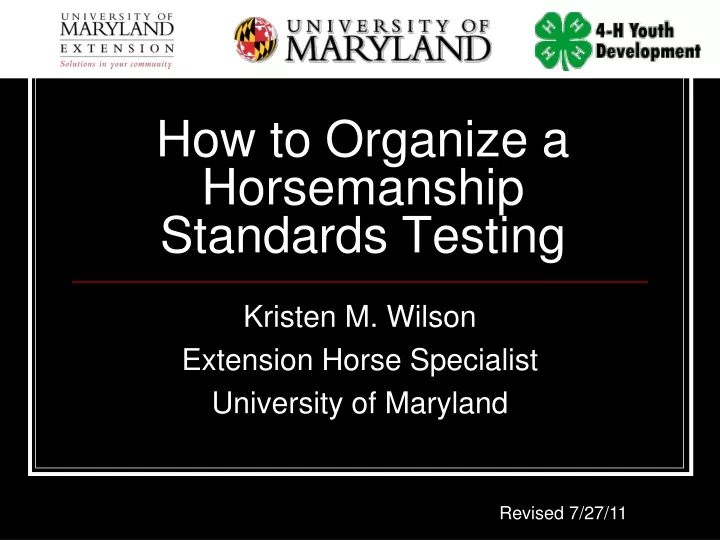 how to organize a horsemanship standards testing
