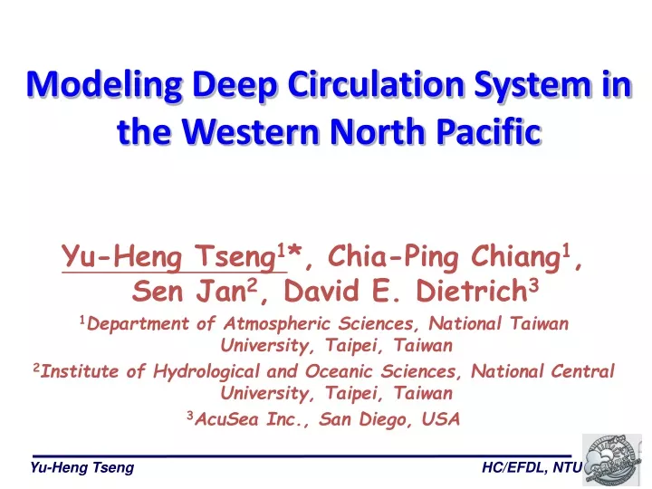 modeling deep circulation system in the western
