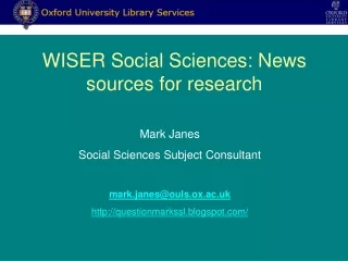 WISER Social Sciences: News sources for research