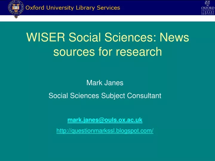 wiser social sciences news sources for research