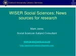 WISER Social Sciences: News sources for research - slide 1