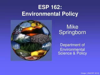 ESP 162:  Environmental Policy