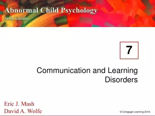 Communication and Learning Disorders