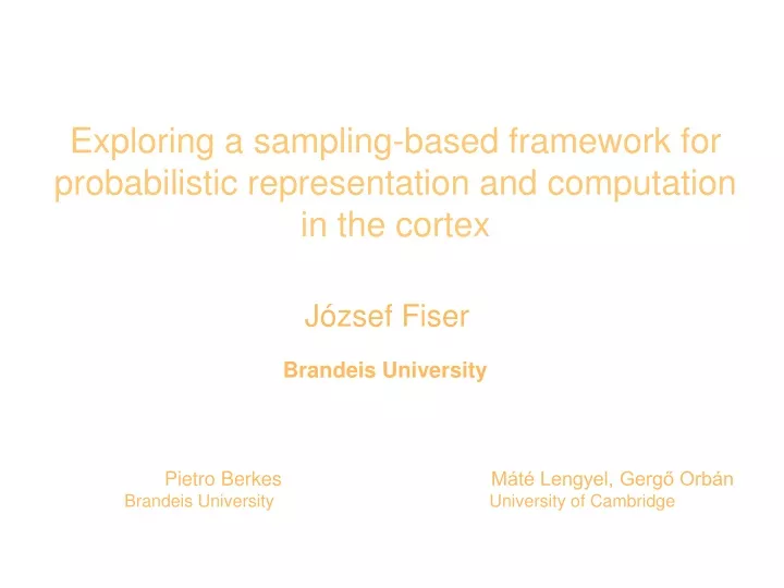 exploring a sampling based framework