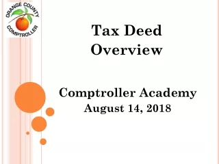 Tax Deed  Overview