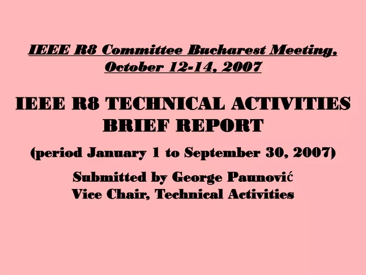 ieee r8 committee bucharest meeting october