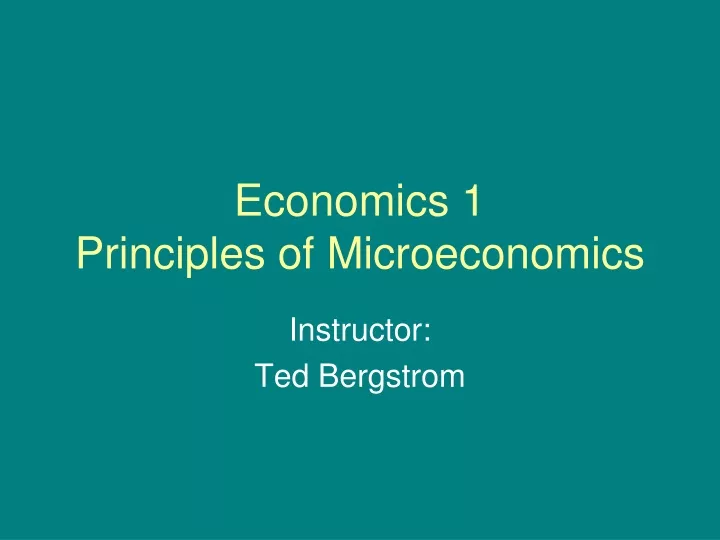 economics 1 principles of microeconomics