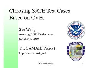 Choosing  SATE Test  Cases Based on CVEs