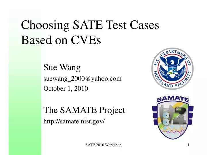 choosing sate test cases based on cves