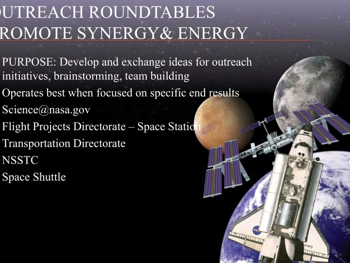 outreach roundtables promote synergy energy