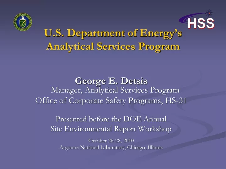 u s department of energy s analytical services program