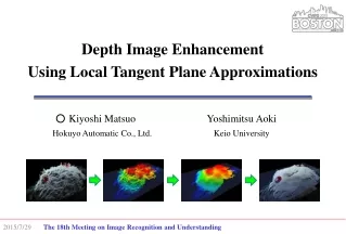 Depth Image Enhancement  Using Local Tangent Plane Approximations