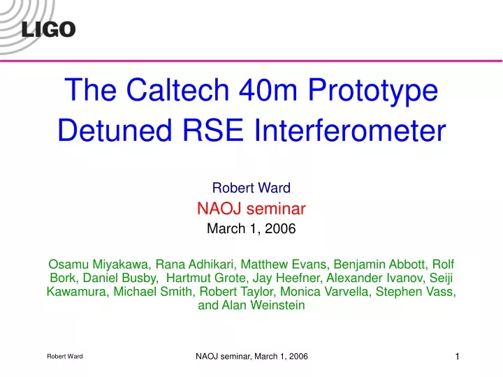 the caltech 40m prototype detuned