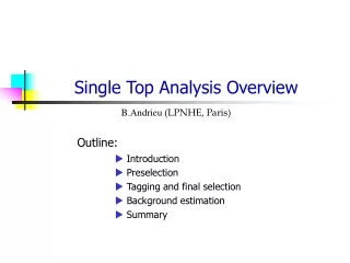 Single Top Analysis Overview