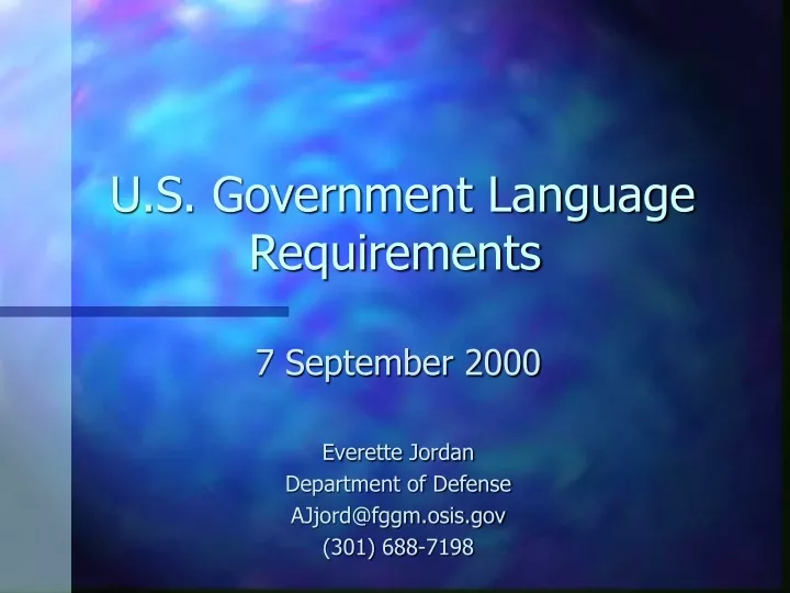 u s government language requirements