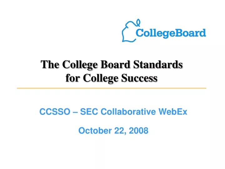 the college board standards for college success