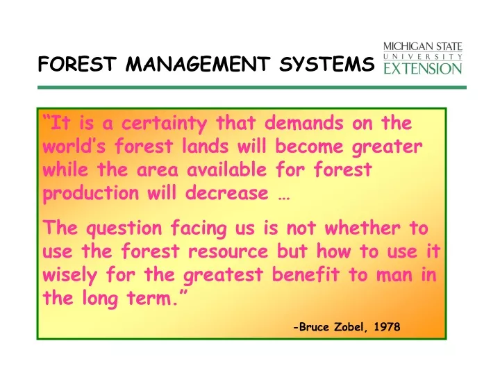 forest management systems