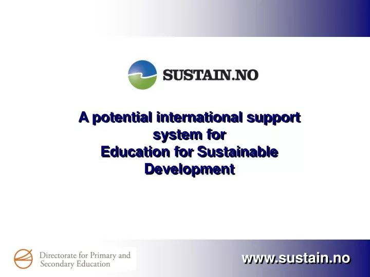 a potential international support system for education for sustainable development