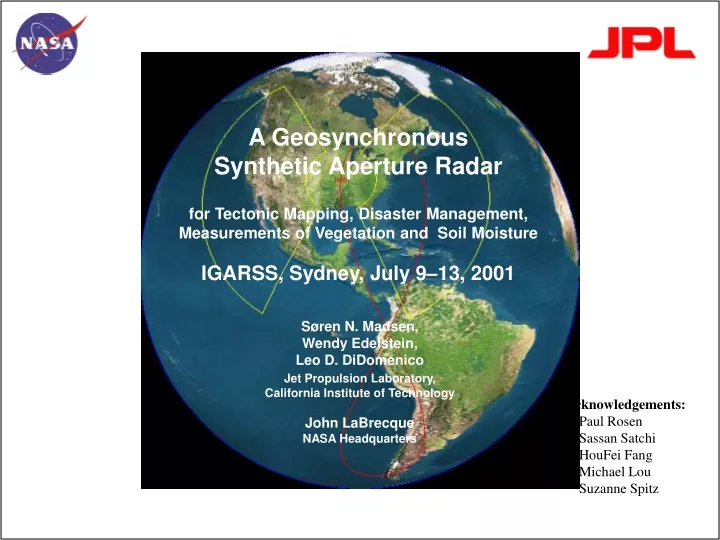 a geosynchronous synthetic aperture radar