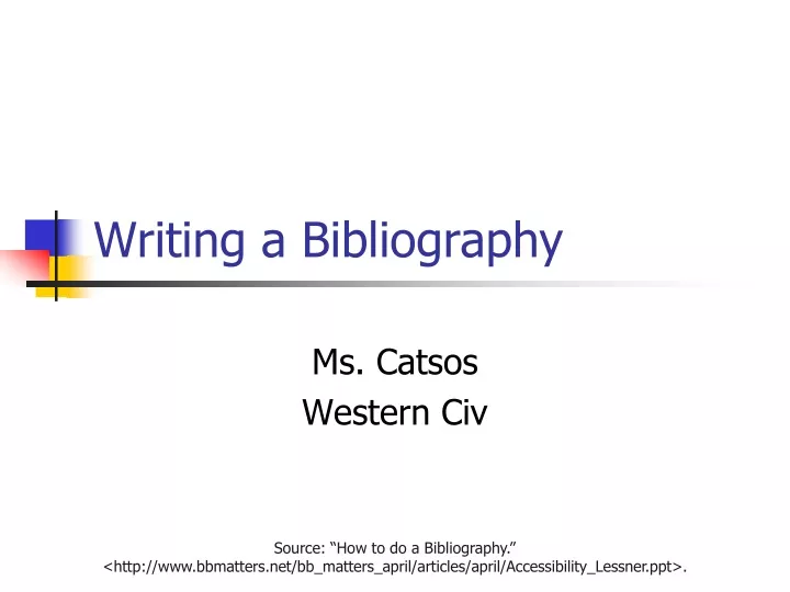 writing a bibliography