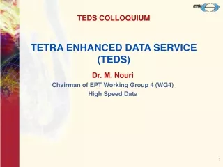 TETRA ENHANCED DATA SERVICE (TEDS)