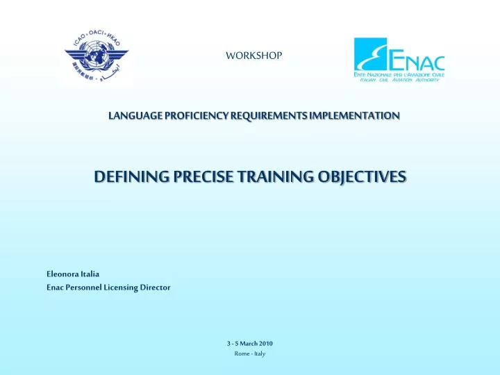 workshop language proficiency requirements