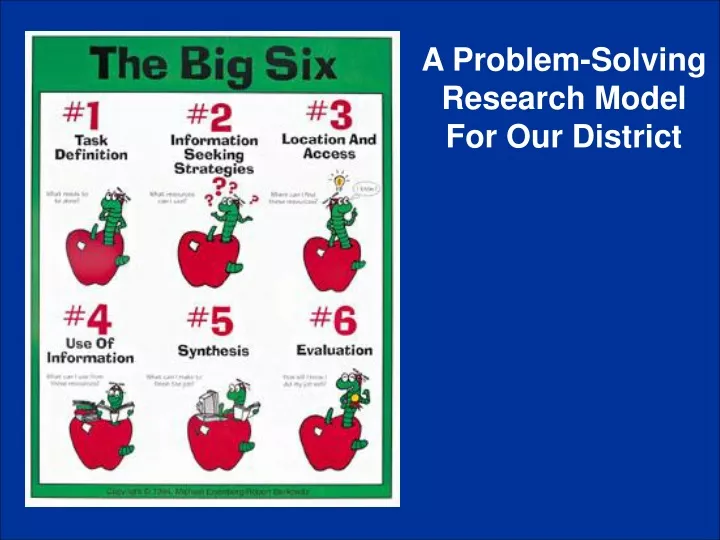 a problem solving research model for our district