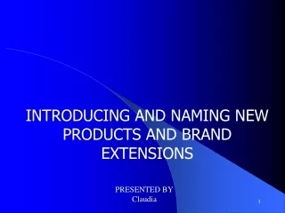 INTRODUCING AND NAMING NEW PRODUCTS AND BRAND EXTENSIONS