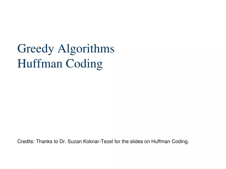 greedy algorithms huffman coding