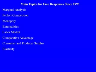 Main Topics for Free Responses Since 1995