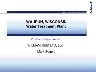WAUPUN, WISCONSIN Water Treatment Plant
